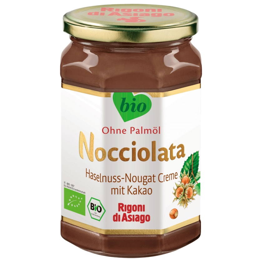 Rigoni di Asagio Bio Nocciolata Haselnuss-Nougat-Creme mit Kakao 700g